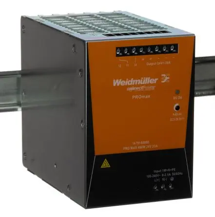 Produktfoto 1 von Weidmüller PRO Max DIN-Schienen Netzteil Geschalteter Modus 370 V dc, 277V ac Wechselstrom/Gleichstrom / 20 A 28V dc DC
