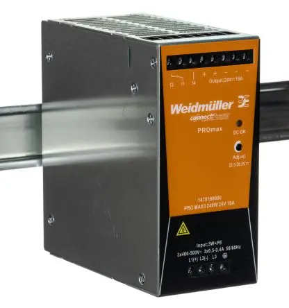 Produktfoto 1 von Weidmüller PRO Max DIN-Schienen Netzteil Geschalteter Modus 800 V dc, 575V ac Wechselstrom/Gleichstrom / 10 A 28V dc DC