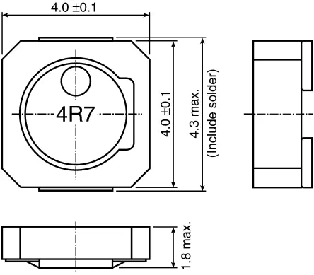 Produktfoto 1 von TDK VLCF Drosselspule mit Abschirmung, 33 μH 740 mA mit Ferrit-Kern, 4018 Gehäuse ±20 % Drahtgewickelt 4.3 mm