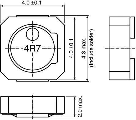 Produktfoto 1 von TDK VLCF Drosselspule mit Abschirmung, 2.2 μH 2.19 A mit Ferrit-Kern, 4020 Gehäuse ±20 to ±30 % Drahtgewickelt 4.3 mm