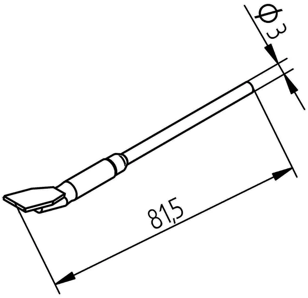 Produktfoto 1 von Ersa 452FDLF150 Ersatz-Entlötspitze 15mm, für Digital 2000 A mit Chip-Werkzeug, i-CON2 C mit