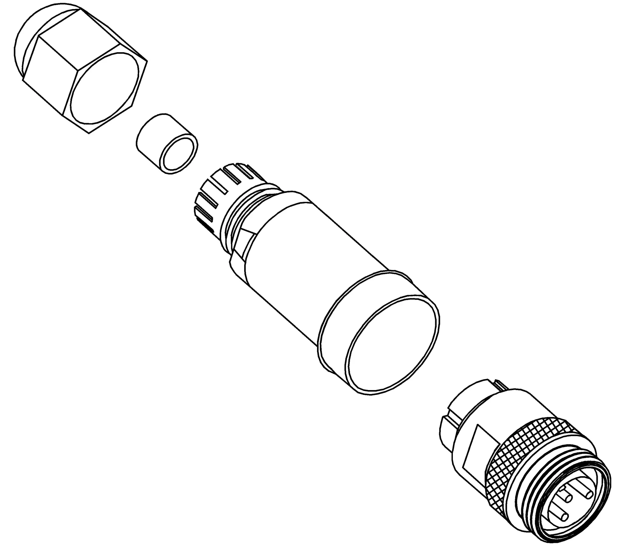 Produktfoto 1 von Molex 130017 Miniature Industrie-Rundsteckverbinder Buchse 5-polig Stecker 8A Kabel IP40