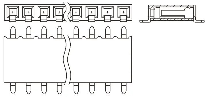 Produktfoto 1 von Samtec SSM Leiterplattenbuchse gewinkelt Oberfläche 2-polig / 1-reihig, Raster 2.54 mm Lot