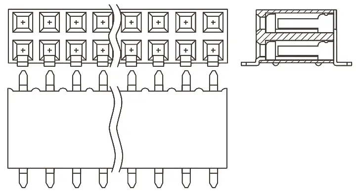 Samtec SSM Leiterplattenbuchse gewinkelt Oberfläche 4-polig / 2-reihig, Raster 2.54 mm Lot