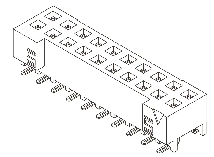 Produktfoto 1 von Samtec S2M Leiterplattenbuchse Gerade Oberfläche 40-polig / 2-reihig, Raster 2 mm Lot