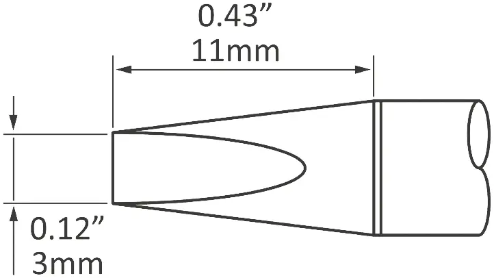 Produktfoto 1 von Metcal / SxP Lötspitze 3 mm flach 30° SCP für MFR-H1-SC2