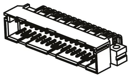 Produktfoto 1 von Fischer ERNIPRESS Klasse C2 DIN 41612 Stecker gewinkelt, 32-polig / 3-reihig, Raster 2.54 mm Raster Stecker