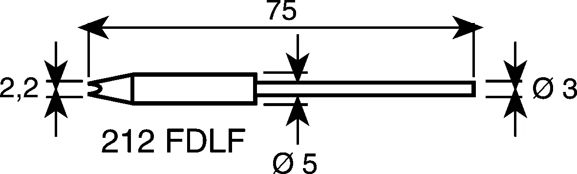 Produktfoto 1 von Ersa Lötspitze 2,2 mm flach Serie 212 für Mikrowerkzeug