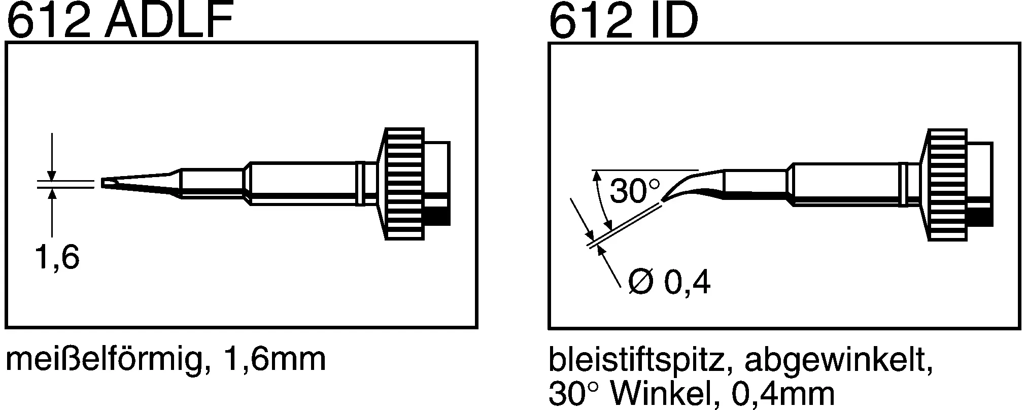 Produktfoto 1 von Ersa Lötspitze 0.6 x 1,6 mm flach Serie 612 für Tech-Werkzeug