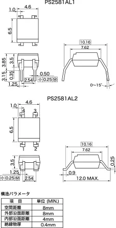 Produktfoto 1 von Renesas Electronics PS Oberfläche 1 Optokoppler DC-In, 4-Pin SMD, Isolation 5000 V eff.