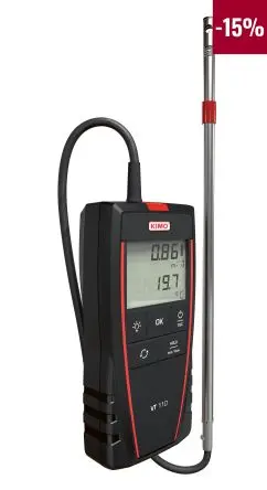 Produktfoto 1 von KIMO Anemometer 50 °C max.Temp. 30 m/s, 0.1 m/s, Luftgeschwindigkeit, Luftdurchsatz, Typ Hitzedraht