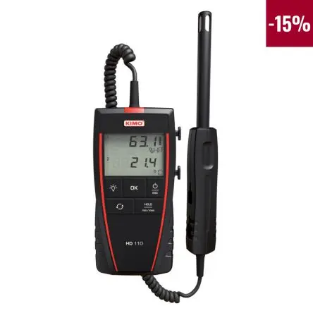Produktfoto 1 von KIMO Thermo-Hygrometer 70 °C, Typ Thermo-Hygrometer ±1.8 %RH, absolut 70 °C / 95 %RH, 0.1 °C
