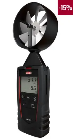 Produktfoto 1 von KIMO Anemometer 50 °C max.Temp. 35 m/s, 0.1 m/s, Luftdurchsatz, Luftgeschwindigkeit, Typ Flügelrad
