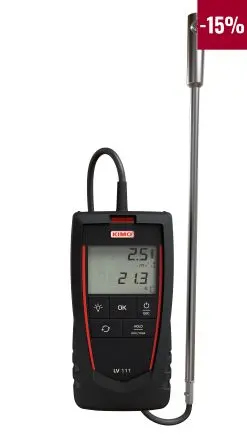 Produktfoto 1 von KIMO Anemometer 50 °C max.Temp. 25 m/s, 0.1 m/s, Luftgeschwindigkeit, Luftdurchsatz, Typ Flügelrad