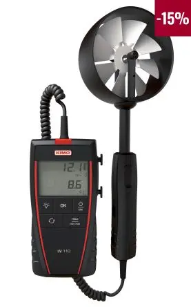 Produktfoto 1 von KIMO Anemometer 50 °C max.Temp. 35 m/s, 0.1 m/s, Luftgeschwindigkeit, Luftdurchsatz, Typ Flügelrad