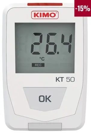 Produktfoto 1 von KIMO KT-50 Temperatur und Luftfeuchtigkeit Temperatur Temperaturmonitor, USB, -40 °C → 70 °C