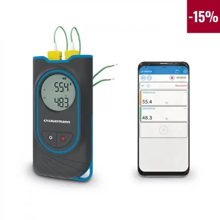 Produktfoto 1 von SAUERMANN. Digitales Thermometer, Temperaturfühler, 2 bis 1300 °C ±0.4°C max, Messelement Typ K
