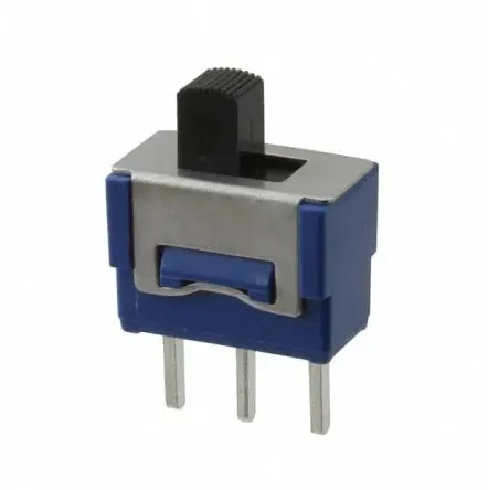 Produktfoto 1 von Nidec Components Schiebeschalter Ein-Aus-Ein, 1-poliger Umschalter Oberfläche 100mA, Klemme
