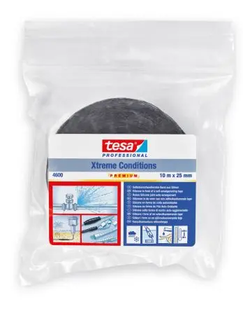 Produktfoto 1 von Tesa 4600 Silikon Klebeband, selbstverschweissend, Schwarz, Stärke 0.5 mm, 25mm x 10 mm