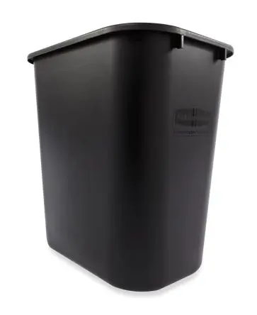 Produktfoto 1 von Rubbermaid Commercial Products Rectangular Basket Polyethylen Mülleimer 26L Schwarz mit Schnappbefestigung T 26 cm H. 38