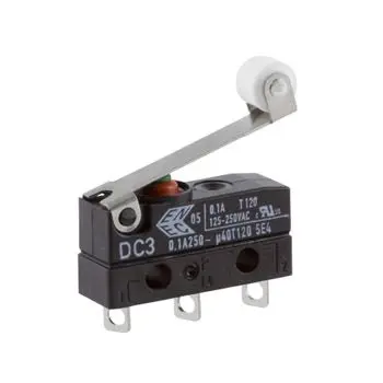 ZF Mikroschalter Rollenhebel-Betätiger Lot, 1-poliger Umschalter, 250 V ac, 100mA IP6K7 0.78N -40 °C - 120 °C