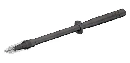 Produktfoto 1 von Staubli Federbelastet 4 mm Prüfspitze Schwarz, Edelstahl Spitze 4 mm, 1kV 1A