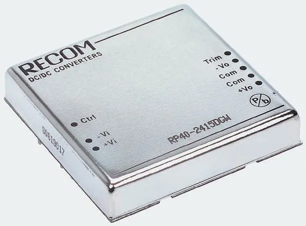 Recom RP40 GW DC/DC-Wandler 40W 48 V dc IN, 5V dc OUT / 8A Durchsteckmontage 1.6kV dc isoliert