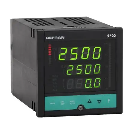 Produktfoto 1 von Gefran 2500 PID Temperaturregler DIN-Hutschiene 4, 7 x 1 Schließer/1 Öffner, Digital (PNP/NPN), Analog (0/4 bis 20 mA)