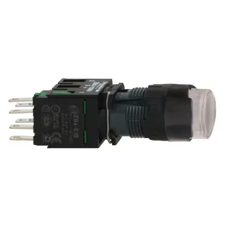 Produktfoto 1 von Schneider Electric Harmony XB6 Druckschalter Weiß Beleuchtet Gleitschalter Panel Ø 16 mm, SPST / 3A 24 V dc 24 V ac,