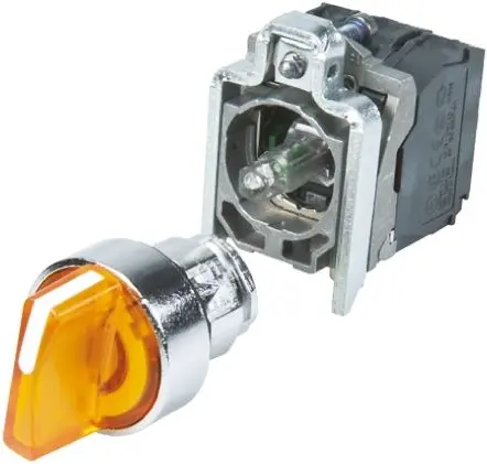 Produktfoto 1 von Schneider Electric Harmony XB4 Wahlschalter 2-Stufen Griff, Rastung 22.5 mm Beleuchtet IP66, IP67, IP69K, 1-poliger