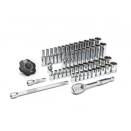Produktfoto 1 von GearWrench Steckschlüsselsatz 1/4 in Vierkant Tief, Standard 3/16 to 9/16 in, 4 to 15 mm 51-teilig