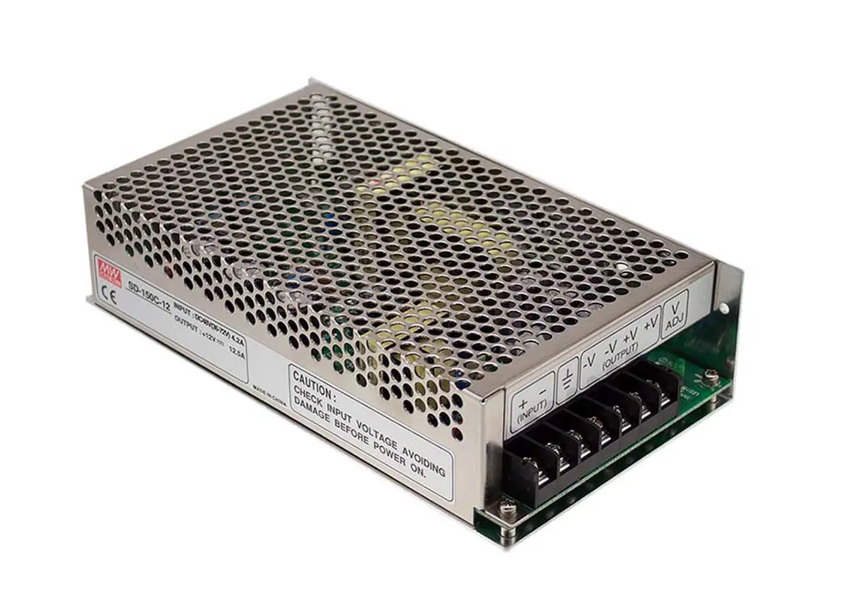 Produktfoto 1 von MEAN WELL SD-150 DC/DC Konverter, 24V dc OUT 6.3 A Fahrgestell 48V dc 1.5 kV ac -10 °C 60 °C