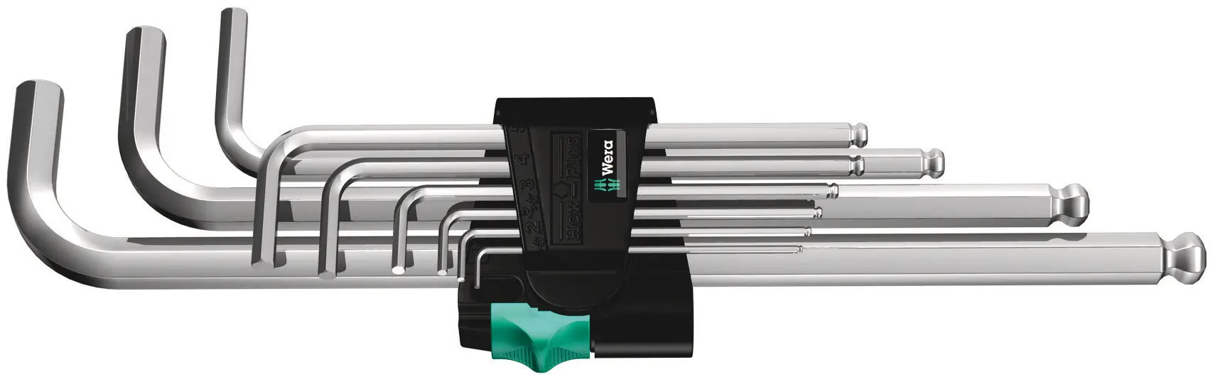 Produktfoto 1 von Wera metrisch  Innensechskant-Schlüssel, Satz 9-teilig 1 x 1.5 x 90mm L-Form lang
