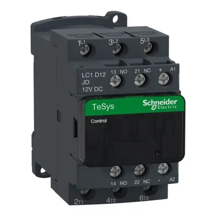 Produktfoto 1 von Schneider Electric TeSys D TeSyS D Leistungsschütz 12 V dc-Spule, 3 -polig , 690 Vac / 25 A 5,5 kW 3 Schließer