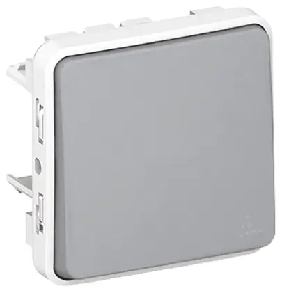 Produktfoto 1 von Legrand Plexo Lichtschalter, 2 Wege Grau IP55 10 A