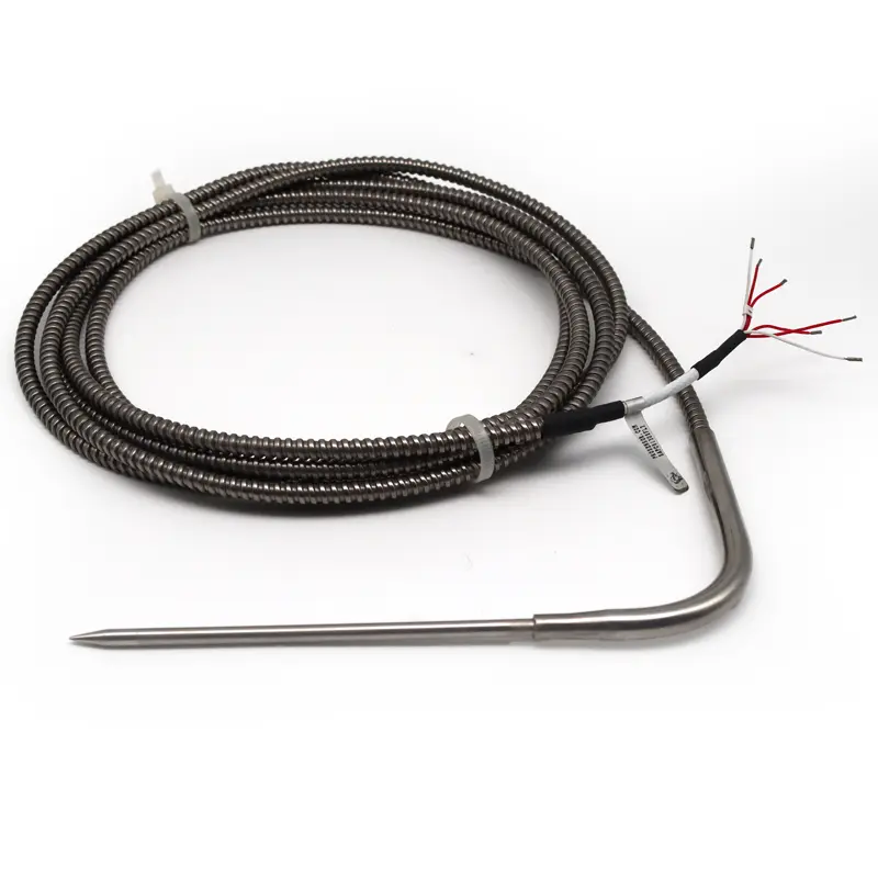 Produktfoto 1 von Prosensor PT100 Sensorelement Sonde Edelstahl Ø 5mm x 150mm, -50°C → +250°C, 3m Leitung