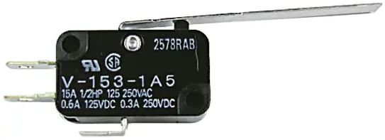 Omron Mikroschalter Scharnierhebel lang-Betätiger Flachstecker, 100 mA @ 30 V dc, SPDT IP 40 0,2 N -25°C - +80°C