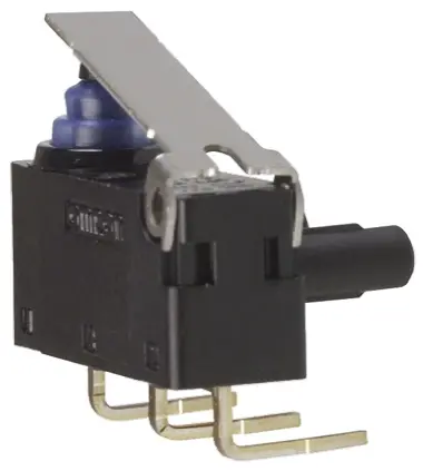 Produktfoto 1 von Omron Mikroschalter Scharnierhebel-Betätiger Rechtwinklige Leiterplatte, 1-poliger Umschalter, 2A IP67 0.75N -40 °C - 85