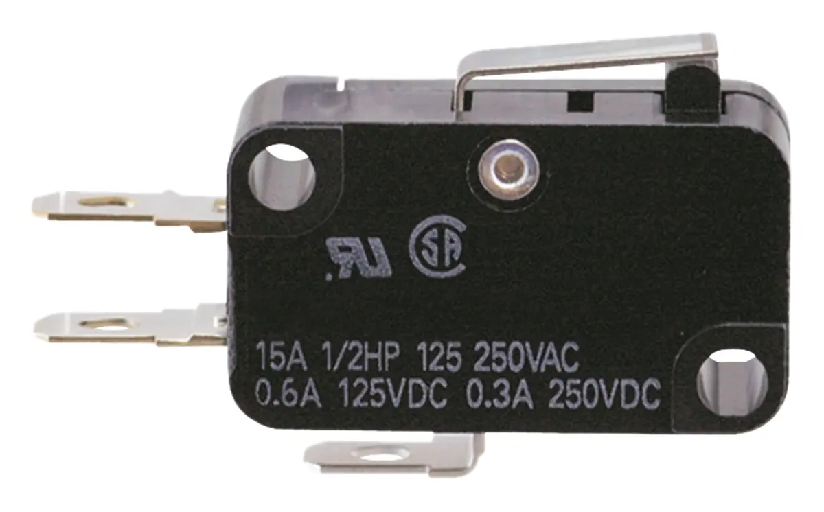 Produktfoto 1 von Omron Mikroschalter Scharnierhebel kurz-Betätiger Stecker, 1-poliger Umschalter, 250 V ac, 100mA IP40 0.49N -25 °C - 80