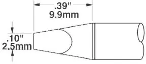 Produktfoto 1 von Metcal 9.9 mm Lötspitze 2.5 mm Meißel 30 ° SSC-6 für MFR-H6-SSC, SP-HC1