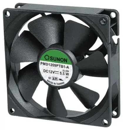 Produktfoto 1 von Sunon PMD Axiallüfter, Kugel, 12V dc / 14.4 W 1.2 A, 3800 U/min, 289 m³/h 120 mm 38mm 120 mm