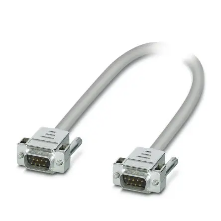 Produktfoto 1 von Phoenix Contact 1066 Serielles Kabel / D-Sub, 9-polig Stecker / D-SUB Stecker, 2 m Halogenfreie Ummantelung, Grau, EAC,