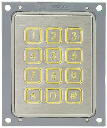 Produktfoto 1 von APEM Edelstahltastenfeld (4 x 3) 12-Tasten IP65