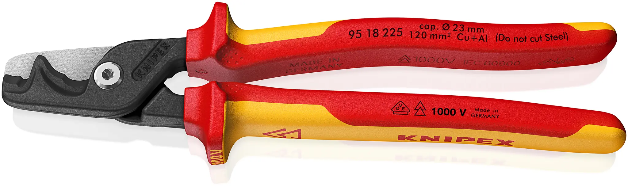 Produktfoto 1 von Knipex KNIPEX StepCut® XL VDE 1000V zugelassen Ohne abgeflachte Kante Schließer (NO) 225 mm