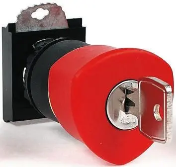 Produktfoto 1 von BACO BACO Drucktastenkopf Ø 22 mm, Rot Schlüsselentriegelung Rund Rund Kunststoff, IP66