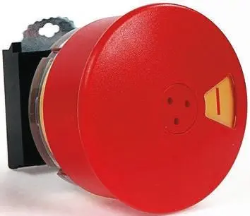 Produktfoto 1 von BACO BACO Drucktastenkopf Ø 22 mm, Rot Reset-Fahne Pilzkopf Rund Kunststoff, IP66