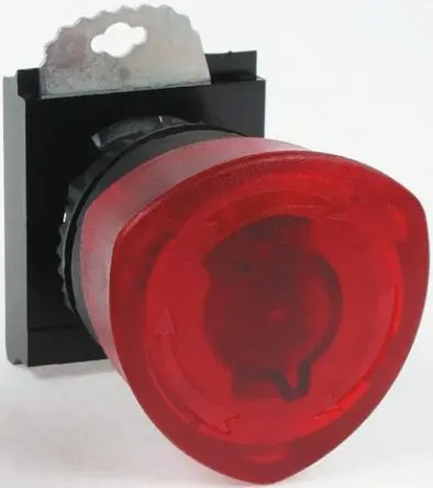 Produktfoto 1 von BACO BACO Drucktastenkopf Ø 22 mm, Rot Rastung Beleuchteter Pilzkopf Rund Kunststoff, IP66