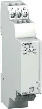 Produktfoto 1 von Crouzet MWG Überwachungsrelais, für Phase, Spannung 183 → 528V ac 3-phasig, 1-poliger Wechsler Überspannung,