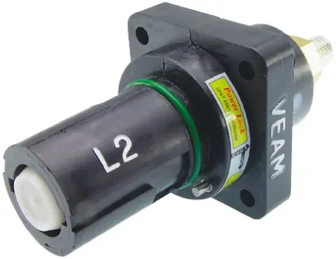 Produktfoto 1 von ITT Cannon Veam Powerlock Leistungssteckverbinder Schwarz, 1kV 1 / 660A, Panel IP65, IP67