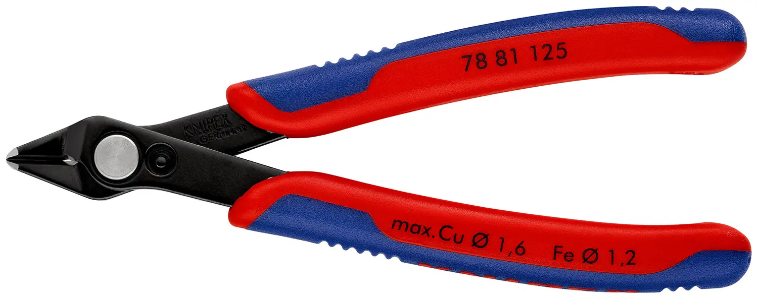 Produktfoto 1 von Knipex Super Knips® Mit abgeflachter Kante Kneifzange Schließer (NO) 125 mm / Backen 10mm, Schneidleistung 1.6 mm